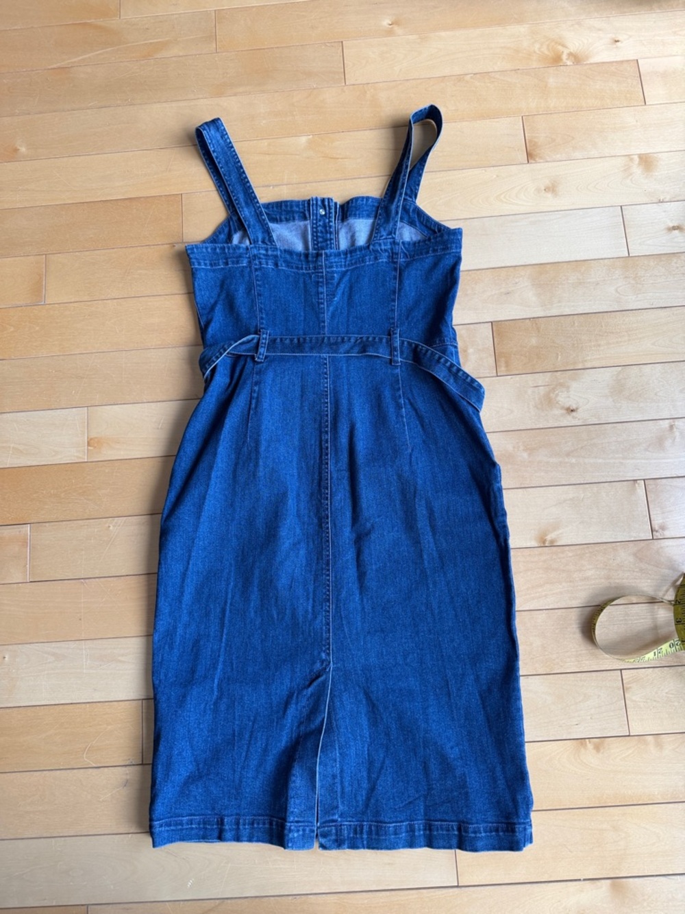 Only Dark Blue Denim Midi Dress with Belt - Picture 6 of 7